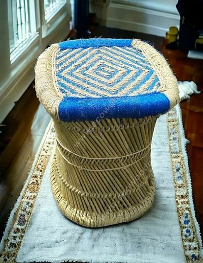 Picture of Blue Rectangle Ottoman