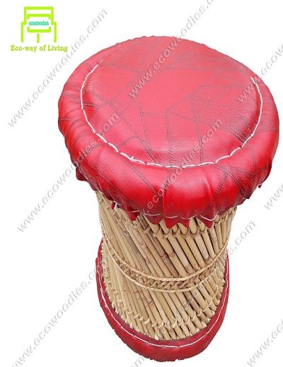 Picture of Red Round Accent Ottoman 