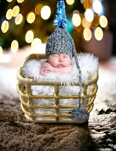 Picture of Wicker Newborn Photoshoot Basket 