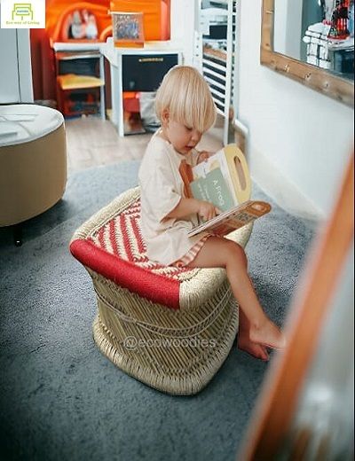 Picture of Patio Garden Bamboo Ottoman Stool