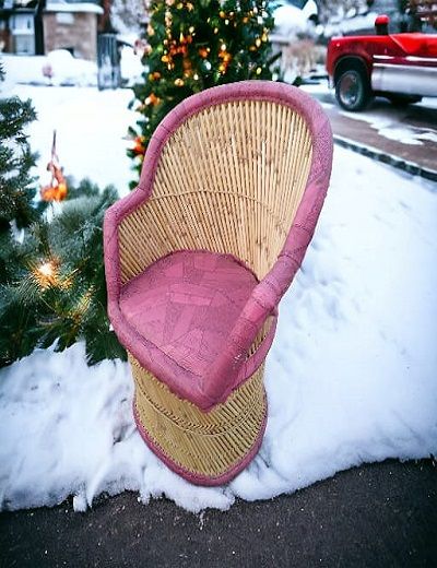 Picture of Bamboo Outdoor Garden Chair With Set Of Ottomans