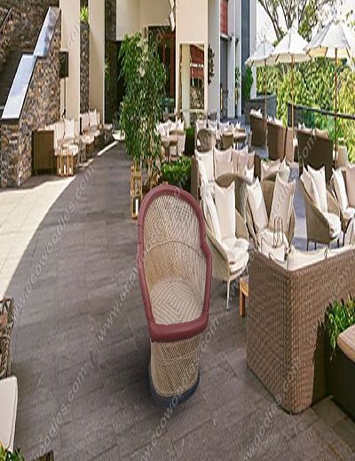 Picture of Bamboo Outdoor  Chair With Two Sitting Ottomans