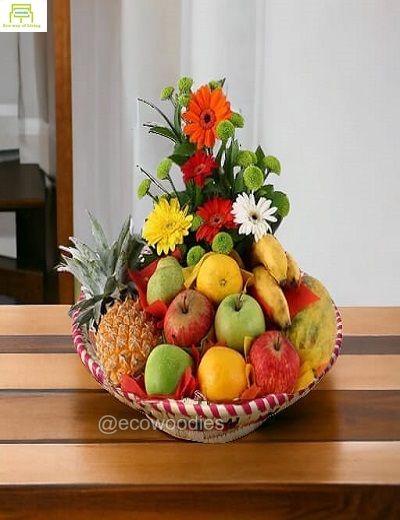 Picture of Multicolor Handwoven Moonj Grass Basket 