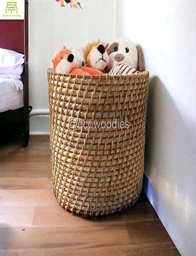 Picture of Handicraft  Woven Wicker Laundry Hamper, Large Wicker Laundry Basket