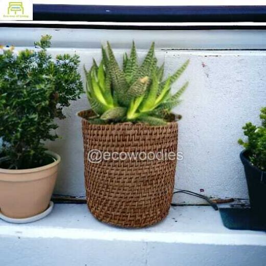 Picture of Handcrafted Eco-friendly Decorative Cane Rattan Plant Pot Storage Basket 