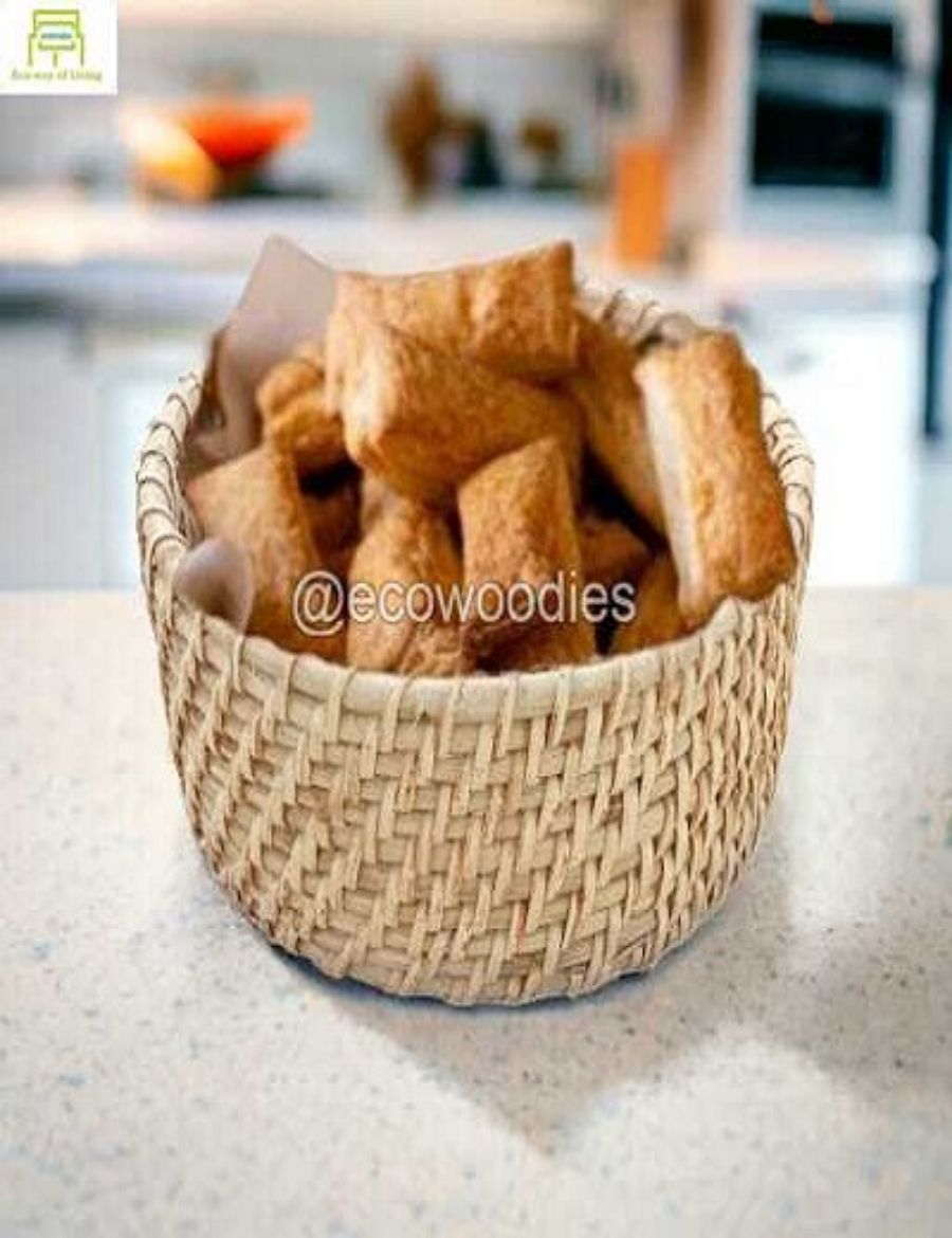 Picture of Vintage Handwoven Cane Basket 