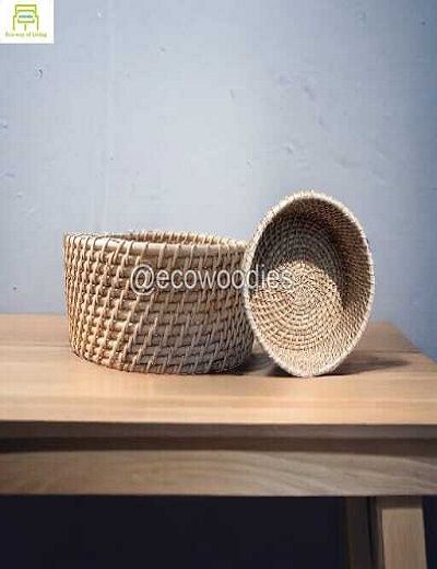 Picture of Vintage Handwoven Cane Basket 