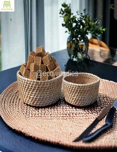 Picture of Vintage Handwoven Cane Basket 