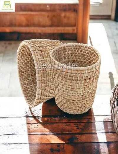 Picture of Natural Decorative Cane Wicker Round Planter Basket for Plants