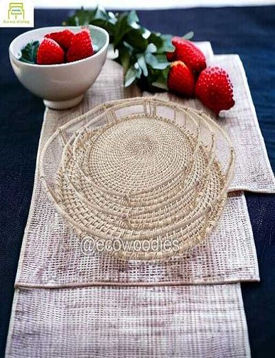 Picture of Modern  Cane  Dinning Table Decor Fruit /Dry Fruit Server Trays