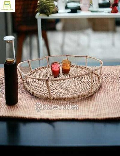 Picture of Modern  Cane  Dinning Table Decor Fruit /Dry Fruit Server Trays