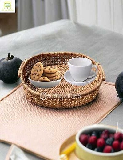 Picture of Factory Home Cane Rattan Tray Coffee Tray 