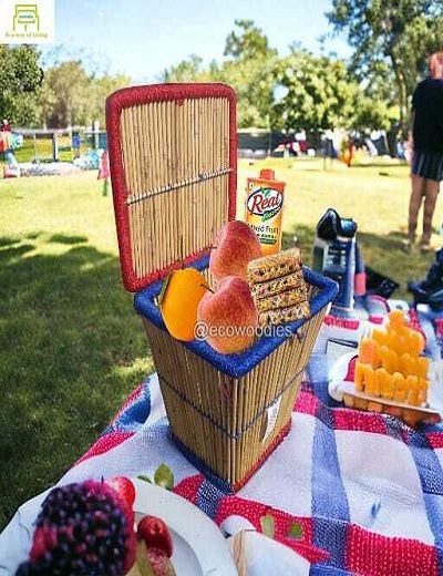 Picture of Wicker Picnic Basket | Cane Bamboo Basket