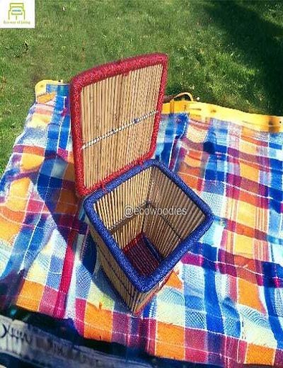 Picture of Wicker Picnic Basket | Cane Bamboo Basket