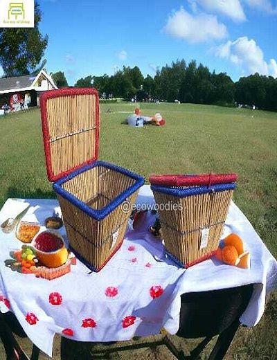 Picture of Wicker Picnic Basket | Cane Bamboo Basket