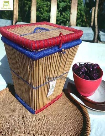 Picture of Wicker Picnic Basket | Cane Bamboo Basket