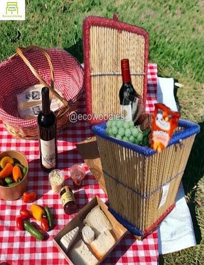 Picture of Wicker Picnic Basket | Cane Bamboo Basket