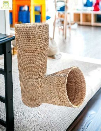 Picture of Handicraft  Woven Rustic Wicker Cane Umbrella Holder 