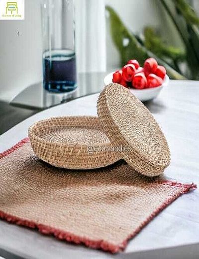 Picture of Multipurpose Hand Woven Cane Round Tray