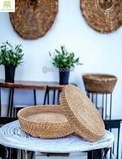 Picture of Multipurpose Hand Woven Cane Round Tray