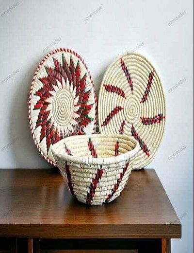 Picture of Handmade Wicker Wall Decor Set of  3 Baskets