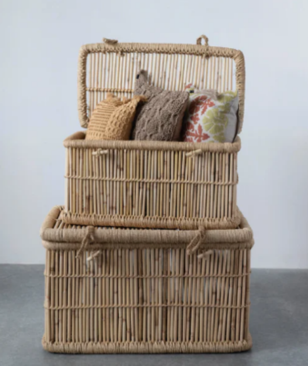 Picture of Wicker Storage Box/ Side Table Set